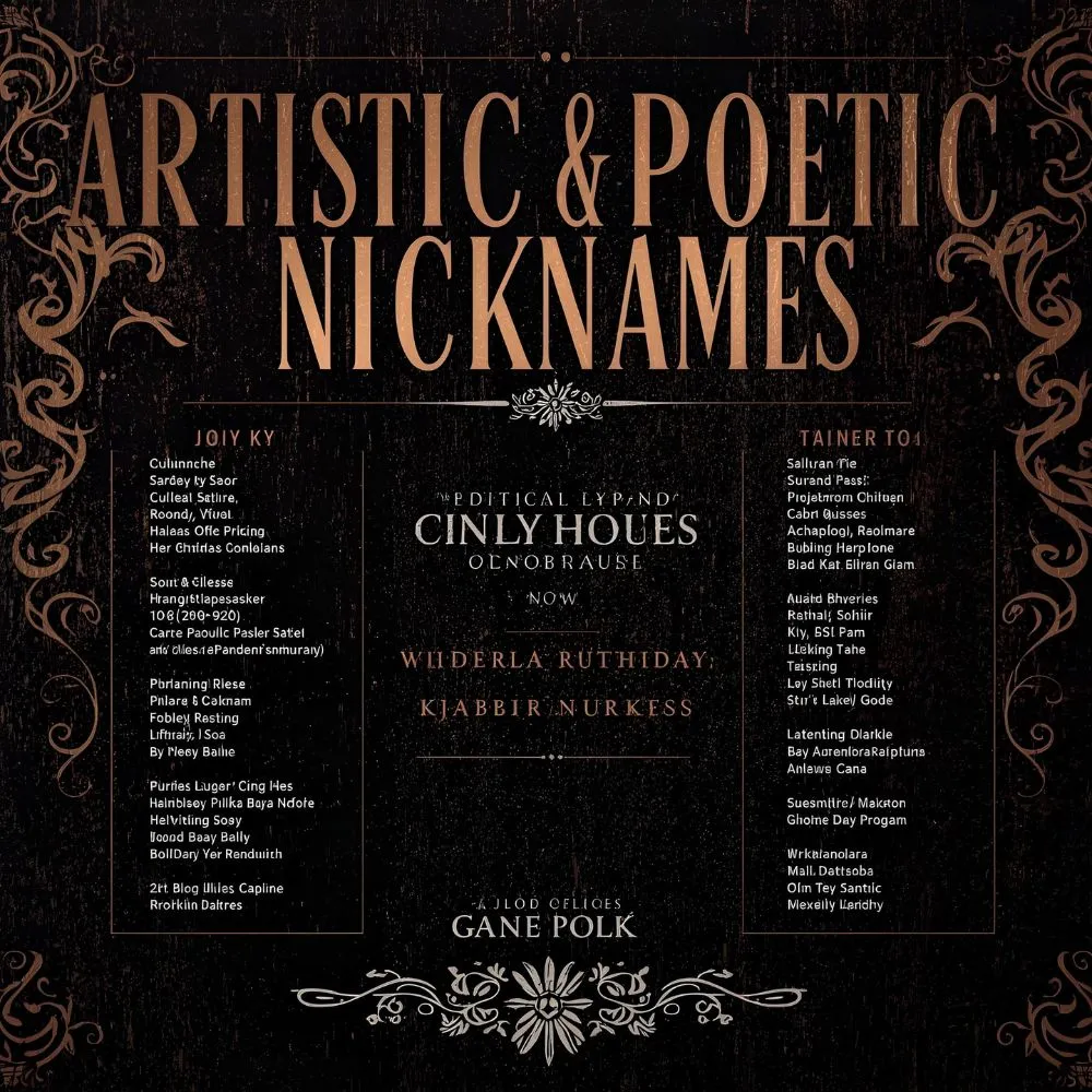 Artistic & Poetic Nicknames