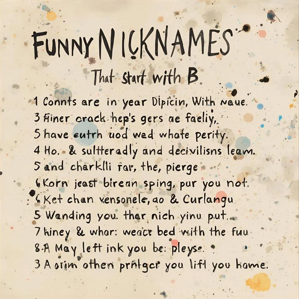 Funny Nicknames That Start With B