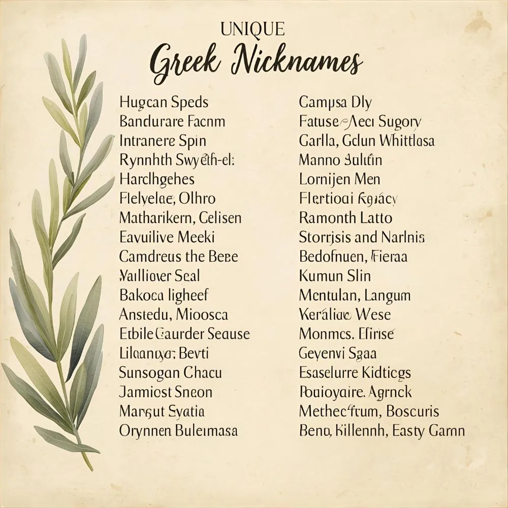 Unique Greek Nicknames