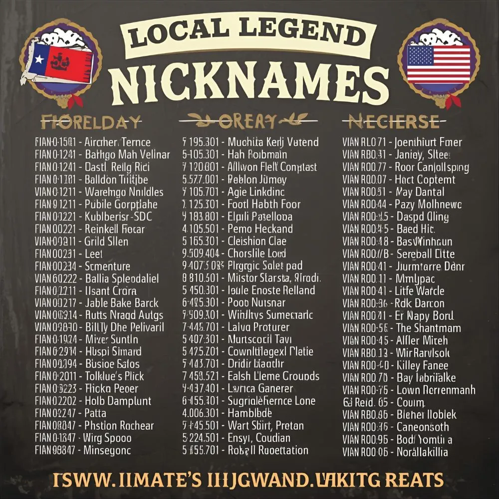 Local Legend Nicknames