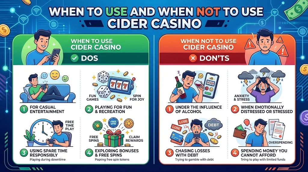🕓 When to Use and When Not to Use Cider Casino