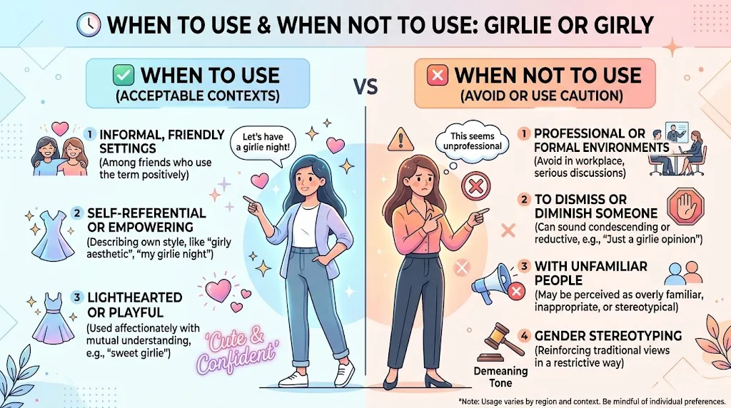 🕓 When to Use and When Not to Use Girlie or Girly