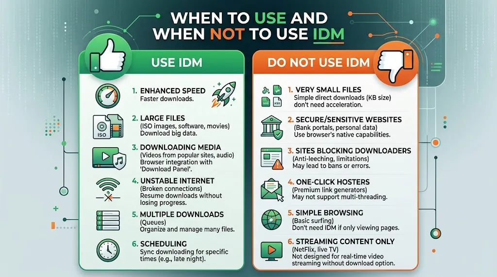 🕓 When to Use and When Not to Use IDM