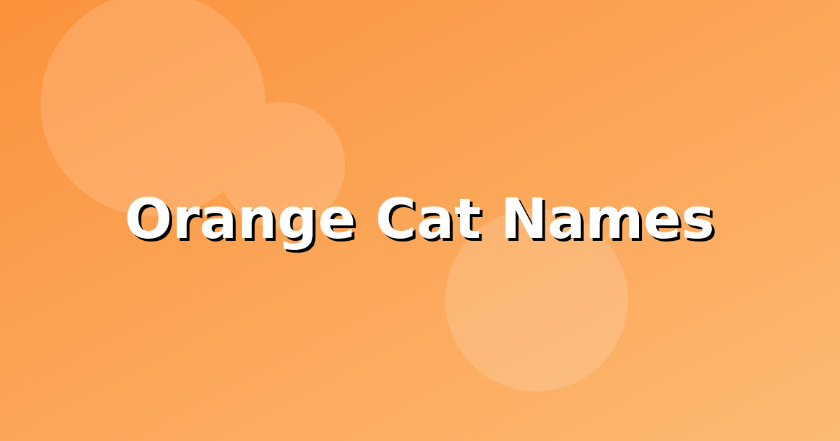 Orange Cat Names